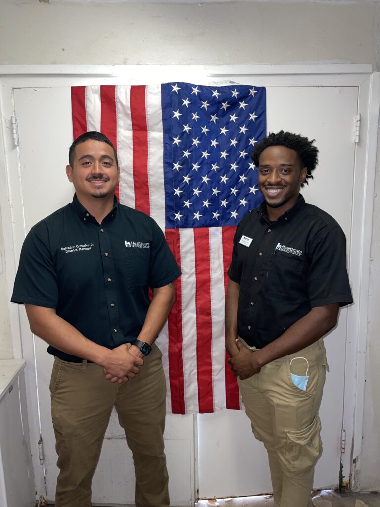 HCSG Managers and Veterans, Sal Gonzalez and Christopher Hood, lend their support and time to help a new veteran facility in Texas.