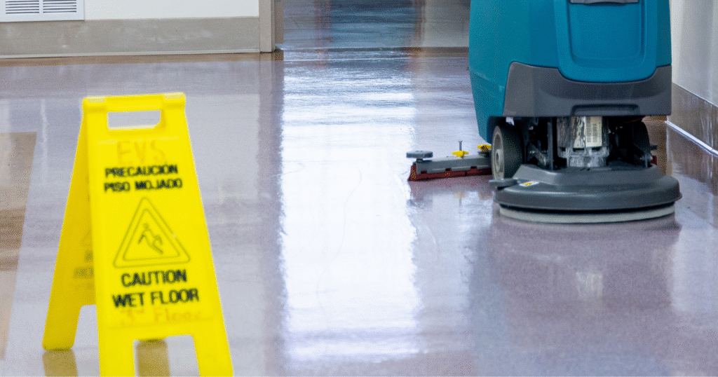 A yellow caution sign alerting a hazard